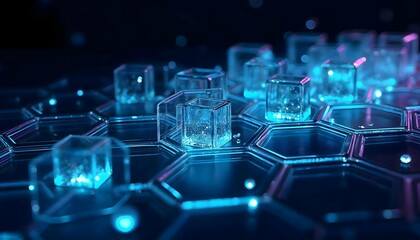 Obraz premium Close up of Hexagonal and cubes 3D pattern luxury