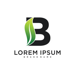 Fototapeta premium Abstract initial letter B and leaf logo design. Premium Vector