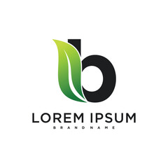 Fototapeta premium Abstract initial letter B and leaf logo design. Premium Vector