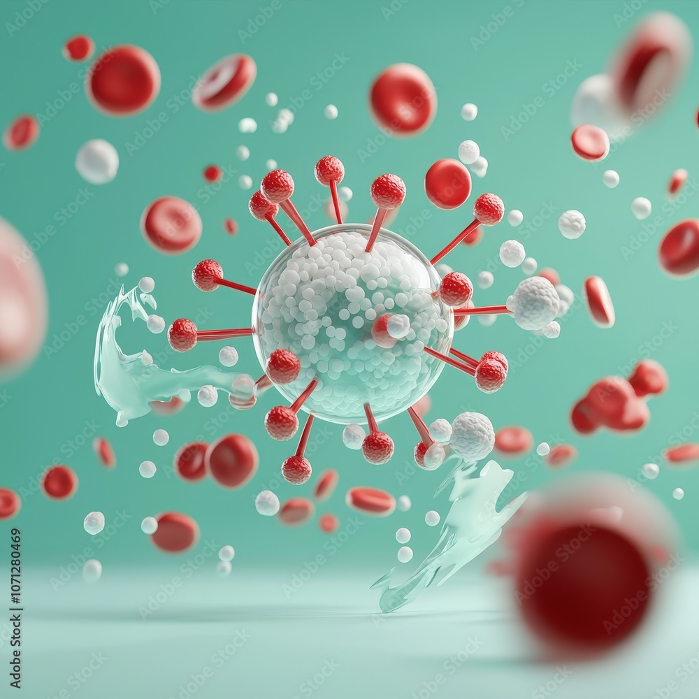 Poster hdl particle removing cholesterol from blood, with clear medical style