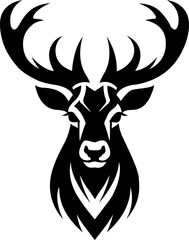 American Elk Silhouette Vector Illustration