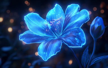 abstract blue flower