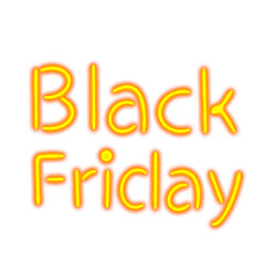 Black Friday word in neon