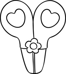 Scissors School supplies doodle outline