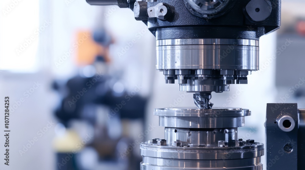 Poster precision engineering: a close-up of a cnc machine in action