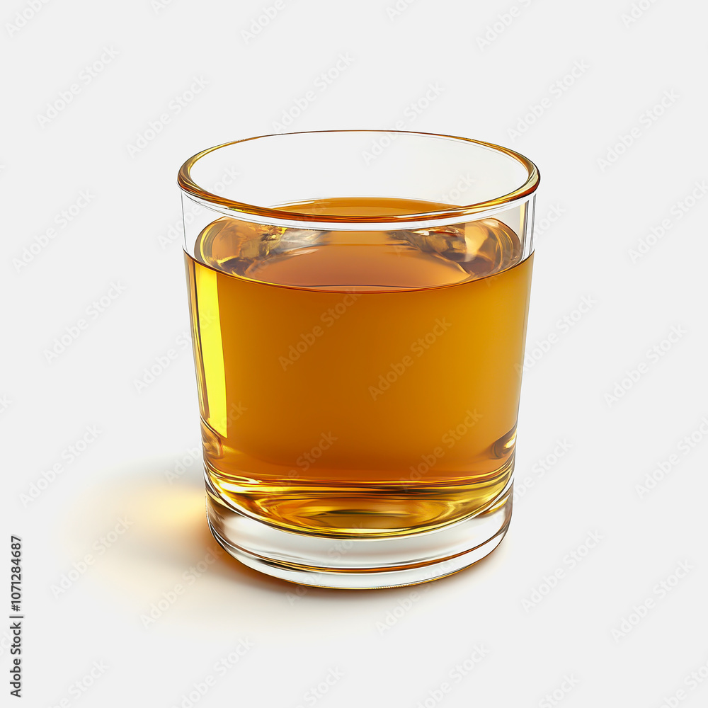 Poster a visually appealing glass filled with juice, isolated on a clean white background. perfect for show
