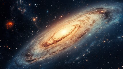 Fototapeta premium A Stunning Galaxy Showcasing Vibrant Colors and Intricate Details in Space. Generative AI