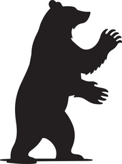 standing bear silhouette design vector art illustration