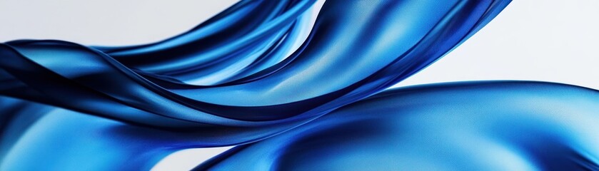 Abstract Blue Fabric Draped and Flowing