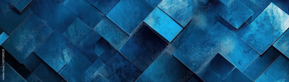 Poster Abstract Pattern of Blue Tiled Squares