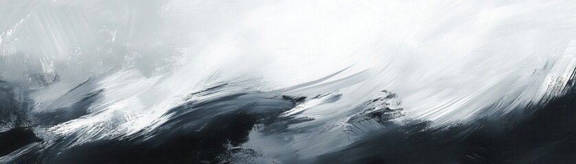 Obraz premium Abstract Painting of White and Grey Brushstrokes