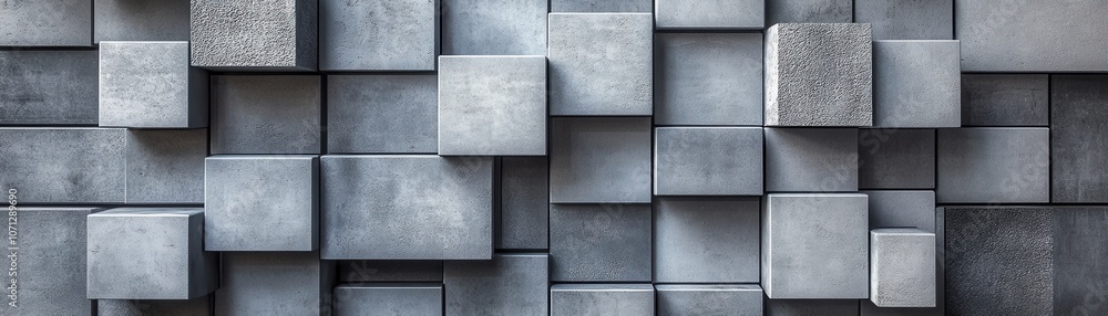 Poster abstract pattern of gray concrete cubes