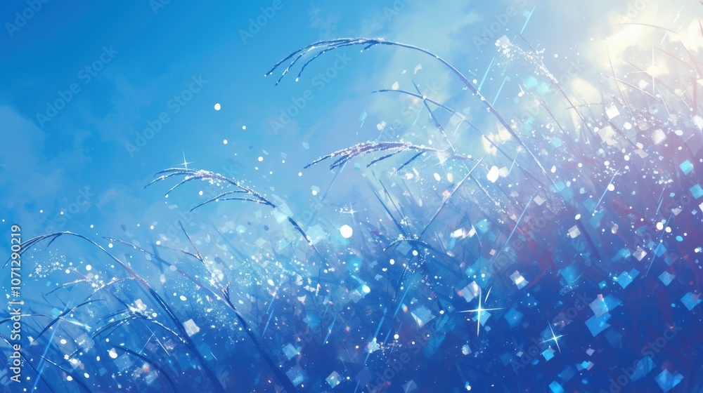 Poster as the temperature dropped the grass sparkled with a layer of frosty ice crystals creating a beautif