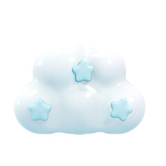 Cute 3D Blue Kawaii Cartoon Character 