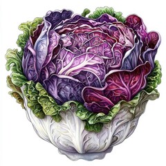 Obraz premium Art Nouveau style coleslaw, detailed patterns, isolated on a white background.