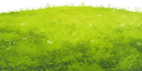 Green grass and flowers