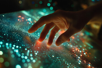 Fingertips in the digital realm a moment of interact    