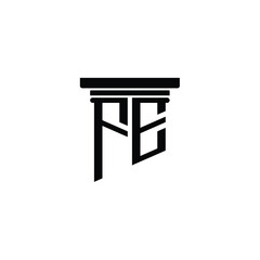 FE monogram logo design letter text name symbol monochrome logotype alphabet character simple logo