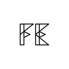 FE monogram logo design letter text name symbol monochrome logotype alphabet character simple logo