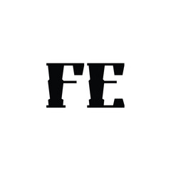 FE monogram logo design letter text name symbol monochrome logotype alphabet character simple logo
