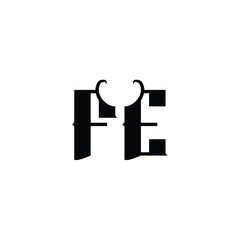 FE monogram logo design letter text name symbol monochrome logotype alphabet character simple logo
