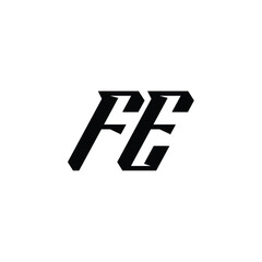 FE monogram logo design letter text name symbol monochrome logotype alphabet character simple logo