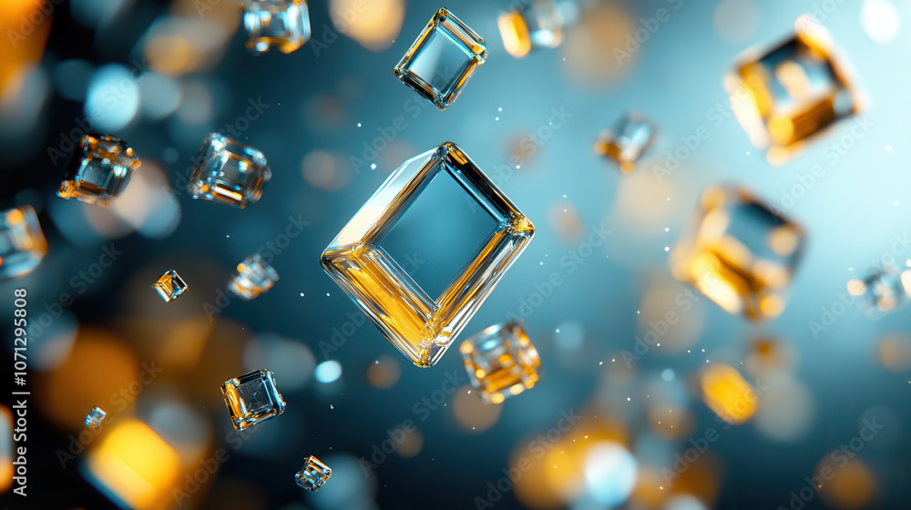 Aufkleber swarm of crystal particles swirling in futuristic setting, creating mesmerizing visual effect. vibra
