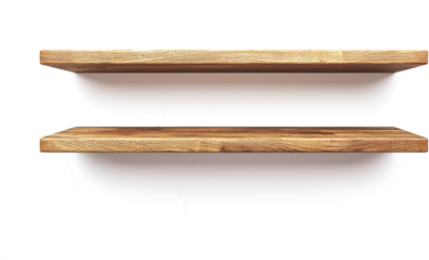 Two wooden shelves