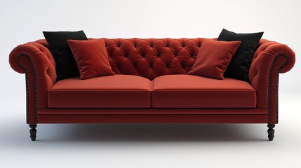 Obraz premium Sofa Set with Original Colors Against a Black Background, Featuring Elegant Design and Modern Aesthetic for Stylish Interiors