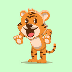 Cute Tiger Cartoon Vector illustration