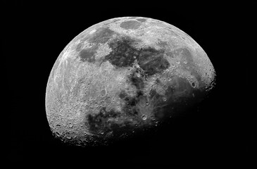 close-up moon photography with sharp details