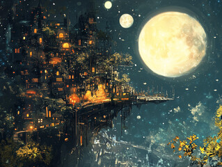 Naklejka premium 近未来の空