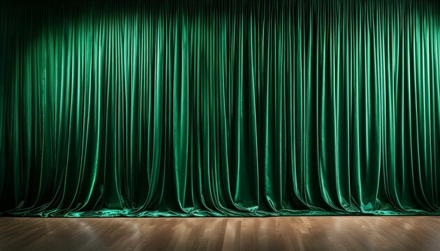 Emerald green stage curtains