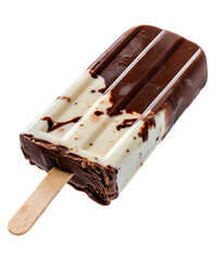 chocolate and milk ice cream isolated on a transparent background.
