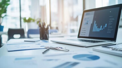 Professional homepage for a financial consulting firm, sleek blue and white color scheme, authoritative layout, modern icons 