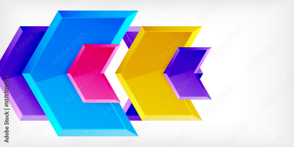 Aufkleber vector 3d arrow techno design template