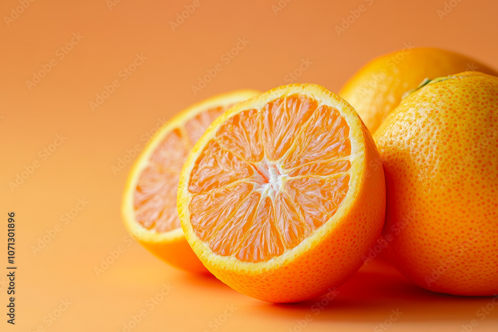 Poster bright and vibrant tangerine juice displayed on a smooth gradient background. perfect for showcasing