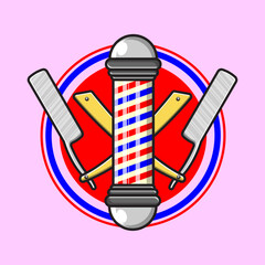 Barbershop tools for logo icon illustration