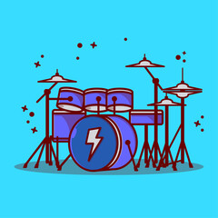 Drum with Thunder Sticker