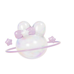 3D Purple Rabbit Hologram