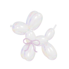 3D Balloon Dog Purple Hologram