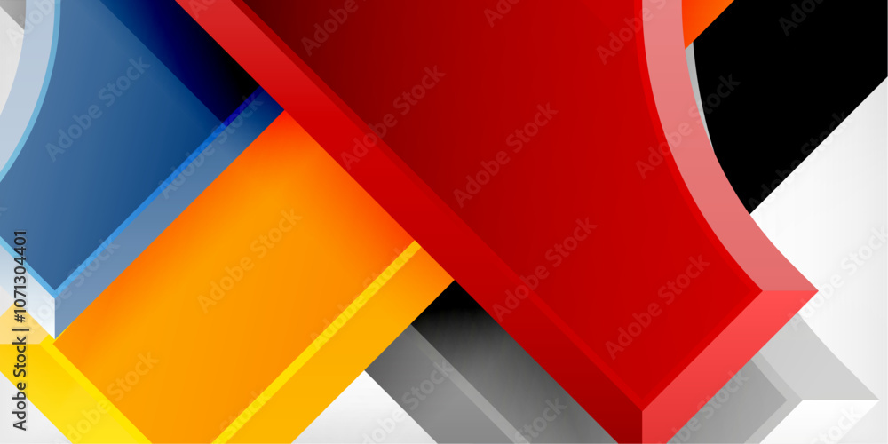 Poster geometric design abstract background - circles and triangles