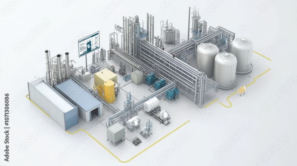 Poster smart factory: automated production line 3d model