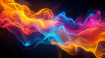 Obraz premium Dynamic Flames in Blue, Pink and Orange on Black Background