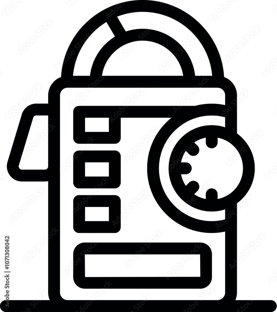 Poster parking meter regulating parking duration and fees, ensuring efficient use of parking spaces