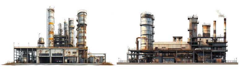 Obraz premium Industrial Factory Emitting Smoke - Environmental Impact and Energy Production Concept