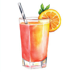 Juice watercolor clipart illustration