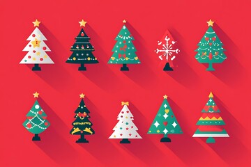 Obraz premium Seamless Christmas tree with red and green colored