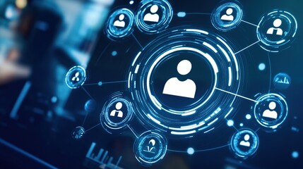 User Administrator Icon in a Circle Symbolizing Management, Access Control, and User Permissions for Digital Platforms