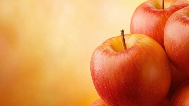 Juicy red apples piled high, fresh harvest ready to eat or use in delicious recipes